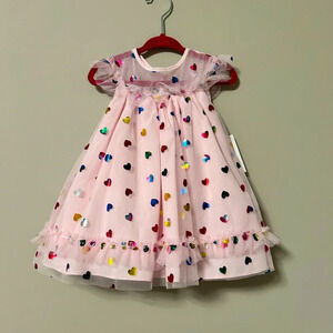 Toddler Fancy Pink Heart Dress